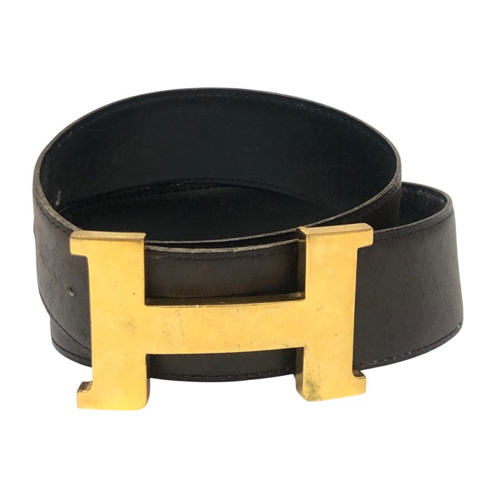 HERMES エルメス ゴールド金具 ヴィンテージ コンスタンス Hベルト ベルト カーフ ブラウン 〇X刻印【中古】