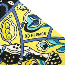 画像をギャラリービューアに読み込む, HERMES エルメス ツイリー Au Pays des Oiseaux Fleurs 花咲く鳥たちの国で スカーフ シルク ブルー【中古】
