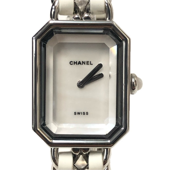 CHANEL シャネル プルミエール Mサイズ H1639 腕時計 ギャランティカード付 シルバー クオーツ シェル文字盤【中古】 レディース