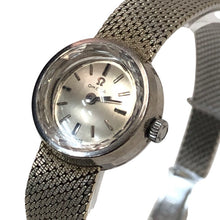 画像をギャラリービューアに読み込む, OMEGA オメガ カットガラス アンティーク 17ｍｍ 7205 腕時計 K18ホワイトゴールド 手巻き シルバー文字盤【中古】 レディース
