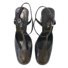 將圖片載入圖庫檢視器 PRADA プラダ バイカラー バックストラップ サンダル レザー パープル ブラウン 24.5cm相当【中古】 レディース
