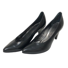 画像をギャラリービューアに読み込む, Latitude Femme ラティチュード ファム ポインテッドトゥ ハイヒール Vカット パンプス レザー ブラック 24cm相当【中古】【新品同様】【美品】レディース
