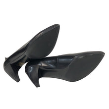 画像をギャラリービューアに読み込む, Latitude Femme ラティチュード ファム ポインテッドトゥ ハイヒール Vカット パンプス レザー ブラック 24cm相当【中古】【新品同様】【美品】レディース
