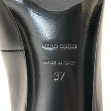 画像をギャラリービューアに読み込む, Latitude Femme ラティチュード ファム ポインテッドトゥ ハイヒール Vカット パンプス レザー ブラック 24cm相当【中古】【新品同様】【美品】レディース
