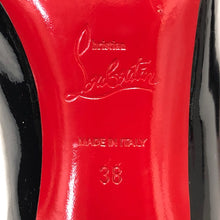 画像をギャラリービューアに読み込む, Christian Louboutin クリスチャンルブタン オープントゥ パンプス エナメル ブラック 4.5cmヒール サイズ8(25cm相当)【中古】 レディース
