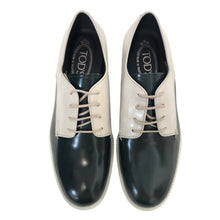 画像をギャラリービューアに読み込む, TOD’S トッズ レースアップシューズ バイカラー エナメル/パテントレザー グリーン ベージュ サイズ38.5(25.5cm相当)【中古】【新品同様】【美品】レディース
