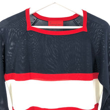画像をギャラリービューアに読み込む, Roberta di Camerino ロベルタ・ディ・カメリーノ トリコロール 7分袖 カットソー ネイビー レッド L相当【中古】 レディース
