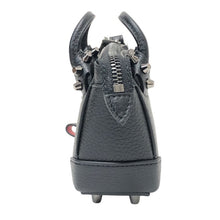 画像をギャラリービューアに読み込む, Christian Louboutin クリスチャンルブタン エロイーズ スタッズ バッグチャーム レザー ブラック ガンメタル【中古】【新品同様】【美品】ユニセックス
