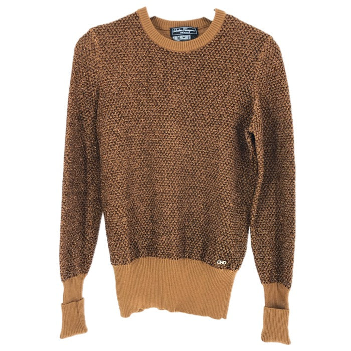 Salvatore Ferragamo サルヴァトーレフェラガモ ラメ入り セーター ニット/ウール ブラウン系 13号(LL)相当【中古】 レディース