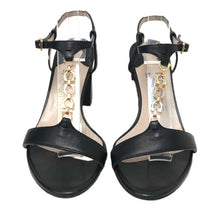 画像をギャラリービューアに読み込む, Salvatore Ferragamo フェラガモ ガンチーニストラップ チャンキーヒール サンダル レザー ブラック 8cmヒール サイズ6.5(23.5-24cm相当)【中古】レディース
