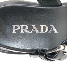 画像をギャラリービューアに読み込む, PRADA プラダ モノリス 厚底サンダル 軽量 ブラッシュレザー ブラック 7cmヒール サイズ38(25cm相当)【中古】【美品】レディース
