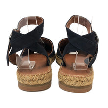 將圖片載入圖庫檢視器 MARGARET HOWELL マーガレットハウエル エスパドリーユ フラットサンダル レザー ネイビー 24cm【中古】【新品同様】【美品】レディース
