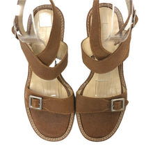 画像をギャラリービューアに読み込む, SPORTMAX スポーツマックス アンクルストラップ サンダル スウェード ブラウン 10.5cmヒール 24cm相当【中古】レディース
