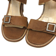 画像をギャラリービューアに読み込む, SPORTMAX スポーツマックス アンクルストラップ サンダル スウェード ブラウン 10.5cmヒール 24cm相当【中古】レディース
