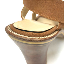 画像をギャラリービューアに読み込む, SPORTMAX スポーツマックス アンクルストラップ サンダル スウェード ブラウン 10.5cmヒール 24cm相当【中古】レディース
