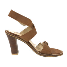画像をギャラリービューアに読み込む, SPORTMAX スポーツマックス アンクルストラップ サンダル スウェード ブラウン 10.5cmヒール 24cm相当【中古】レディース
