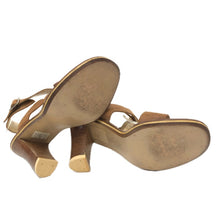 画像をギャラリービューアに読み込む, SPORTMAX スポーツマックス アンクルストラップ サンダル スウェード ブラウン 10.5cmヒール 24cm相当【中古】レディース

