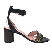 Load image into Gallery viewer, By Malene Birger バイ マレーネ ビルガー アンクルストラップ サンダル レザー ブラック 7.5cmヒール 24.5cm相当【中古】レディース
