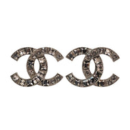 CHANEL シャネル ココマーク ピアス ラインストーン シルバー 15P刻印【中古】レディース