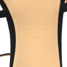 將圖片載入圖庫檢視器 PIPPICHIC ピッピシック ラウンドトゥ ストラップ サンダル スウェード ブラック 10cmヒール サイズ37.5(24.5cm相当)【中古】レディース
