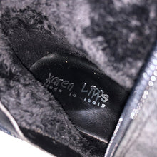 画像をギャラリービューアに読み込む, Karen Lips カレンリップス ハーフジップ スタッズ ロングブーツ スウェード ブラック 5cmヒール 24.5cm相当【中古】【新品同様】【美品】レディース
