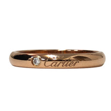 画像をギャラリービューアに読み込む, CARTIER カルティエ 1Pダイヤ 57号 16.5号相当 リング Cドゥ エングレーブド ウェディング 指輪 K18ピンクゴールド【中古】 レディース
