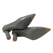 画像をギャラリービューアに読み込む, Salvatore Ferragamo フェラガモ BADIA ポインテッドトゥパンプス パテントレザー グレー 7cmヒール サイズ7(24cm相当)【中古】【新品同様】【美品】レディース
