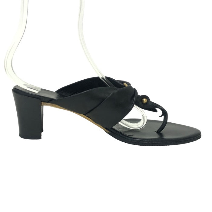 Salvatore Ferragamo フェラガモ トングサンダル レザー ブラック 7cm