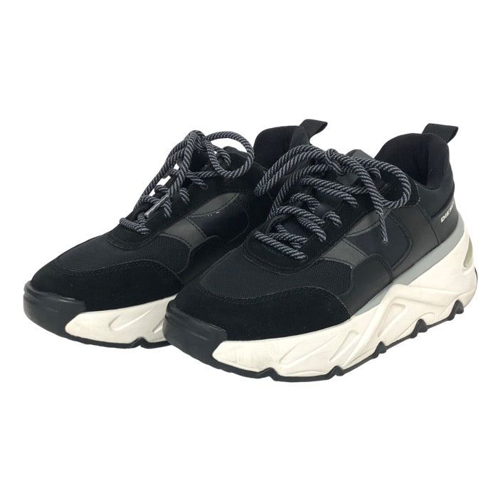 DIESEL ディーゼル S-HERBY LOW 厚底 ダッドスニーカー スウェード×メッシュ ブラック 24.5cm【中古】 レディース