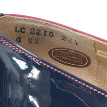 画像をギャラリービューアに読み込む, LANCEL ランセル オープントゥ パンプス パテントレザー ネイビー×ピンク 4cmヒール 24.5cm【中古】 レディース
