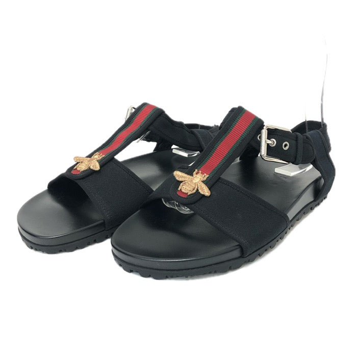 GUCCI グッチ シェリーライン Bee刺しゅう(蜂ワッペン) スポーツサンダル ブラック サイズ7(26cm相当)【中古】【新品同様】【美品】メンズ