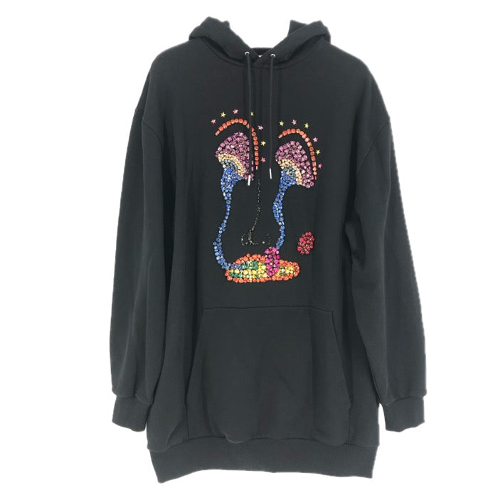 CELINE セリーヌ×Paisley Verse コラボ オーバーサイズ アーティストエンブロイダリー フーディ パーカー 2Y608670Q コットン ブラック L-XL相当【中古】 メンズ