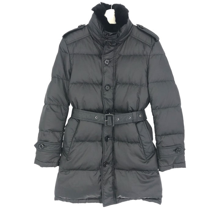 BURBERRY BLACK LABEL バーバリーブラックレーベル ダウンコート ウエストベルト D1F54-255-D9 ブラック Mサイズ【中古】 メンズ