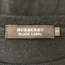 画像をギャラリービューアに読み込む, BURBERRY BLACK LABEL バーバリーブラックレーベル 長袖カットソー ロゴ刺しゅう 肩チェック柄 BMV57-307-09 コットン ブラック サイズ3(L相当)【中古】メンズ
