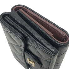 画像をギャラリービューアに読み込む, CHANEL シャネル ミニ三つ折り財布 AP0230 マトラッセ キャビアスキン ゴールド金具 ブラック【中古】【新品同様】【美品】レディース
