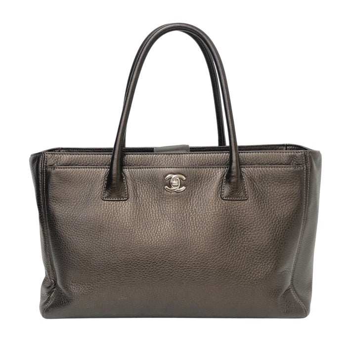 CHANEL シャネル エグゼクティブトート レザー トートバッグ ブロンズ【中古】 レディース