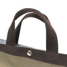 画像をギャラリービューアに読み込む, Herve Chapelier エルベ・シャプリエ 舟形 トートバッグ キャンバス カーキ×ブラウン【中古】 レディース
