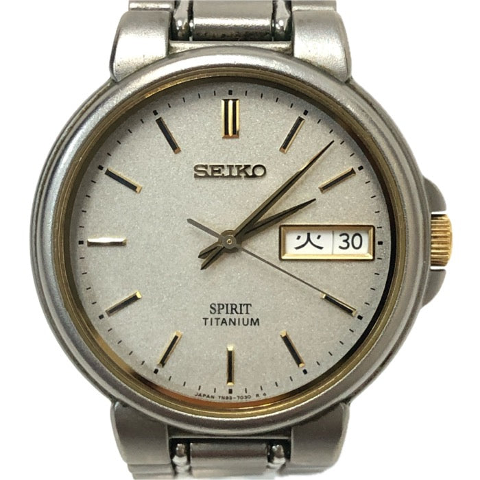 SEIKO セイコー スピリット 7N93-7020 腕時計 チタン クオーツ シルバー文字盤【中古】 メンズ