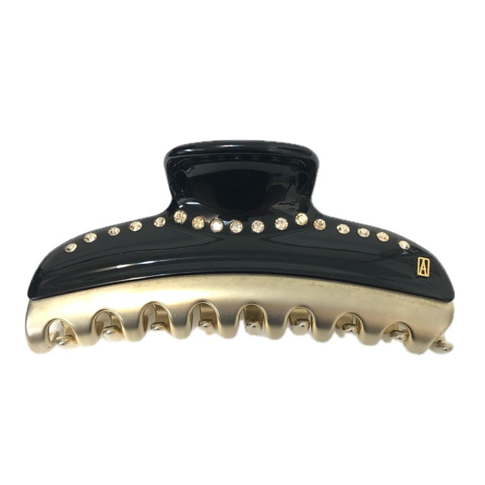 ALEXANDRE DE PARIS アレクサンドル ドゥ パリ VENDOME M バンスクリップ ヘアアクセサリー スワロフスキー ブラック×ゴールド【中古】 レディース