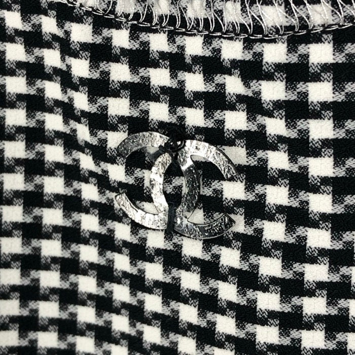 CHANEL シャネル ノースリーブ チェック柄 ストレッチ カットソー