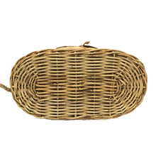 画像をギャラリービューアに読み込む, LUDLOW ラドロー かごバッグ ショルダーバッグ ラタン×レザー ベージュ【中古】 レディース
