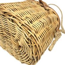 画像をギャラリービューアに読み込む, LUDLOW ラドロー かごバッグ ショルダーバッグ ラタン×レザー ベージュ【中古】 レディース
