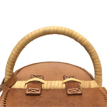 画像をギャラリービューアに読み込む, LUDLOW ラドロー かごバッグ ショルダーバッグ ラタン×レザー ベージュ【中古】 レディース
