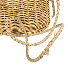 画像をギャラリービューアに読み込む, LUDLOW ラドロー かごバッグ ショルダーバッグ ラタン×レザー ベージュ【中古】 レディース
