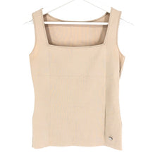 画像をギャラリービューアに読み込む, FOXEY NEW YORK フォクシー ニューヨーク ノースリーブ スクエアネック ニットトップス レーヨン混 ベージュ 26915 サイズ38(S相当)【中古】レディース
