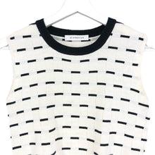 將圖片載入圖庫檢視器 M-premier エムプルミエ 柄編み ノースリーブニット A730-012 コットン混 ホワイト×ブラック サイズ36(S相当)【中古】 レディース
