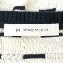 將圖片載入圖庫檢視器 M-premier エムプルミエ 柄編み ノースリーブニット A730-012 コットン混 ホワイト×ブラック サイズ36(S相当)【中古】 レディース
