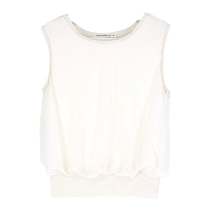 M-Premier BLACK エムプルミエブラック チュール ノースリーブ カットソー ホワイト サイズ36(S相当)【中古】 レディース