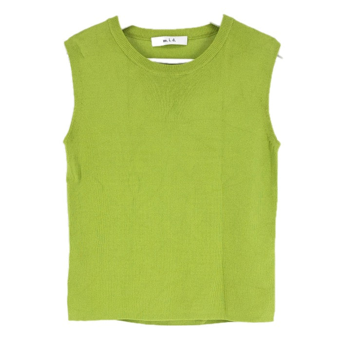M.I.D. エム・アイ・ディー ノースリーブ ニットカットソー レーヨン混 グリーン サイズ38(M相当)【中古】 レディース
