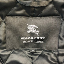 画像をギャラリービューアに読み込む, BURBERRY BLACK LABEL バーバリーブラックレーベル ダッフルコート 中綿入り フード付き グレンチェック柄 BMC81-309-07 ウール×カシミヤ ブラック Mサイズ【中古】メンズ
